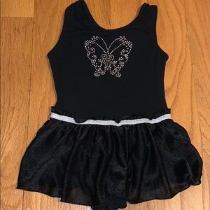 Black with silver butterfly leotard 4/5